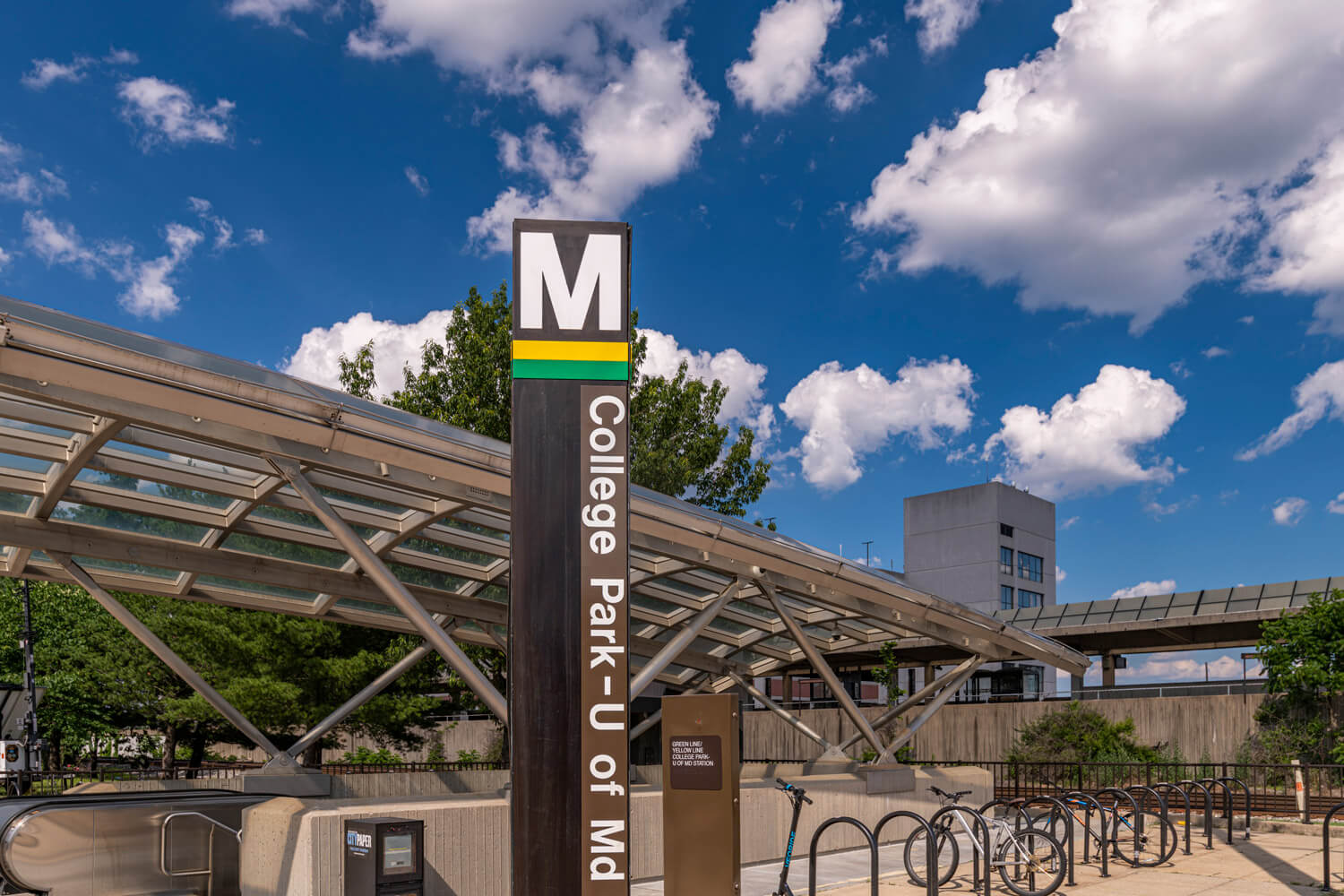 Catch the yellow or green line at the College Park Metro station