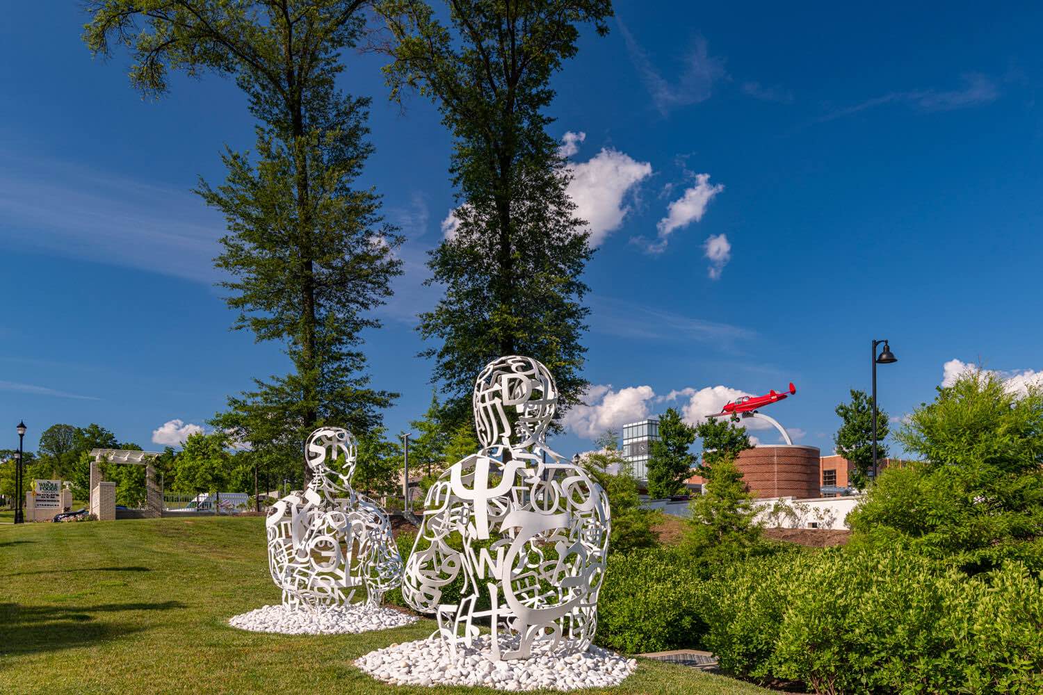 Gateway Park features sculptures by artist Jaume Plensa
